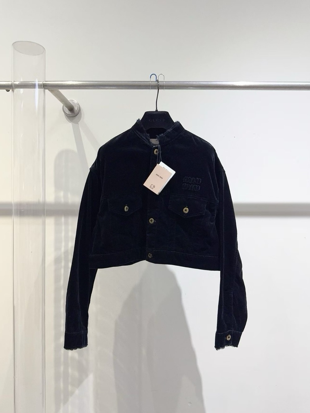 Miu Miu Black Cropped Corduroy Jacket